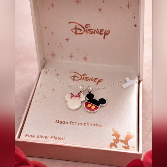 Disney Jewelry - Disney Mickey & Minnie Matching Pendant Necklace – Gift Ready, Valentine’s Day